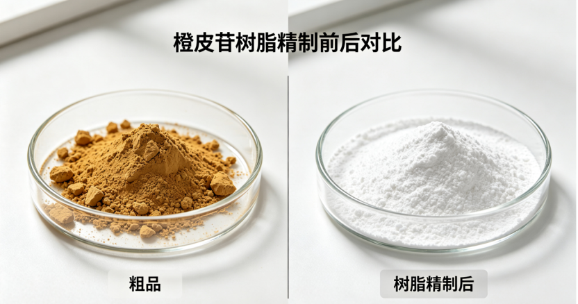 大孔树脂:橙皮苷高纯生产的关键精制单元